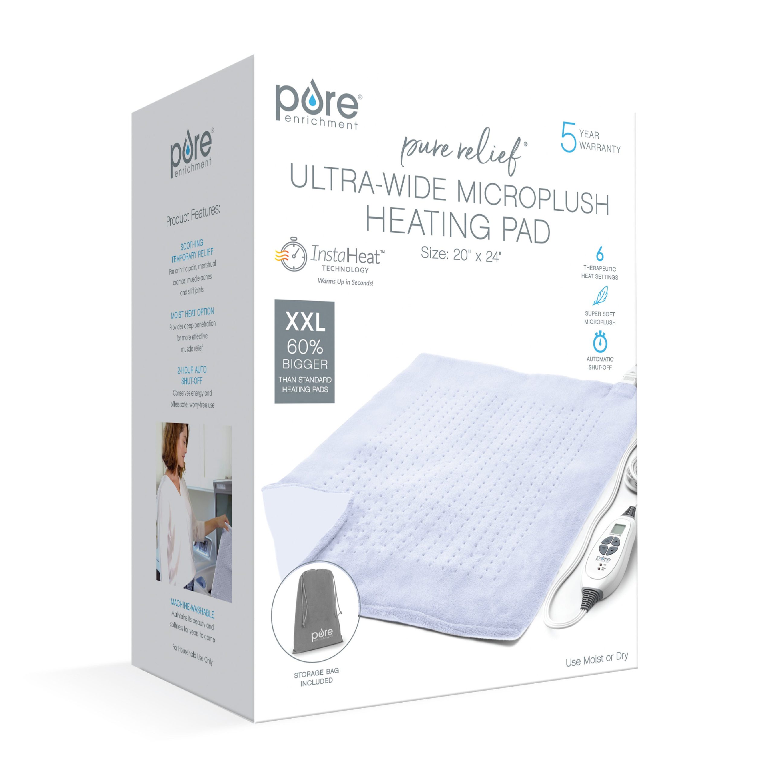 PureRelief XXL Ultra-Wide Microplush Heating Pad - Image 27