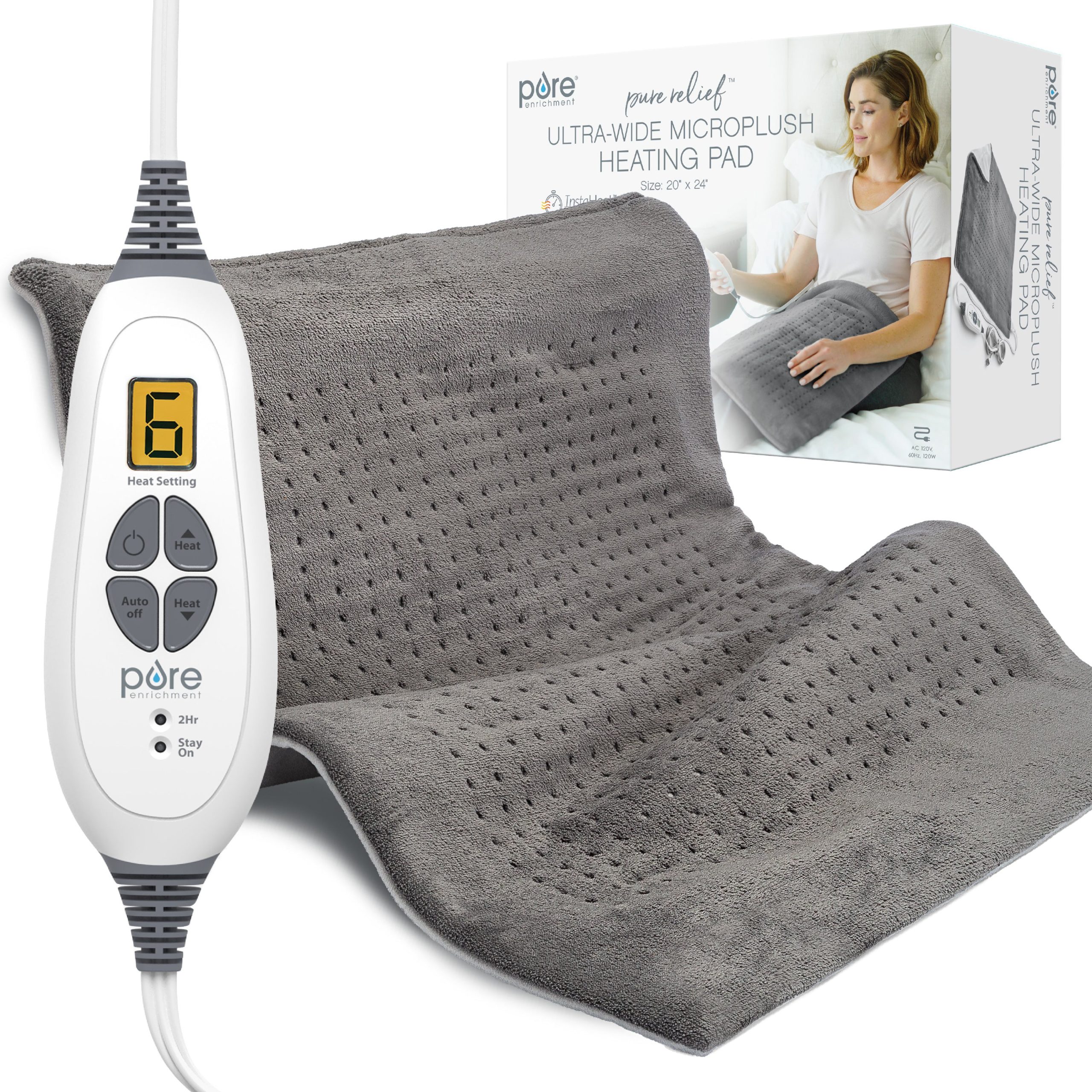 PureRelief XXL Ultra-Wide Microplush Heating Pad