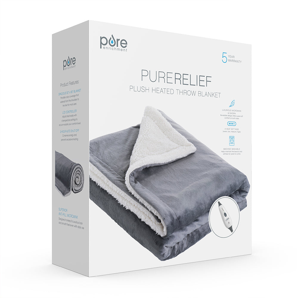 PureRelief Plush Heated Throw Blanket - Image 7