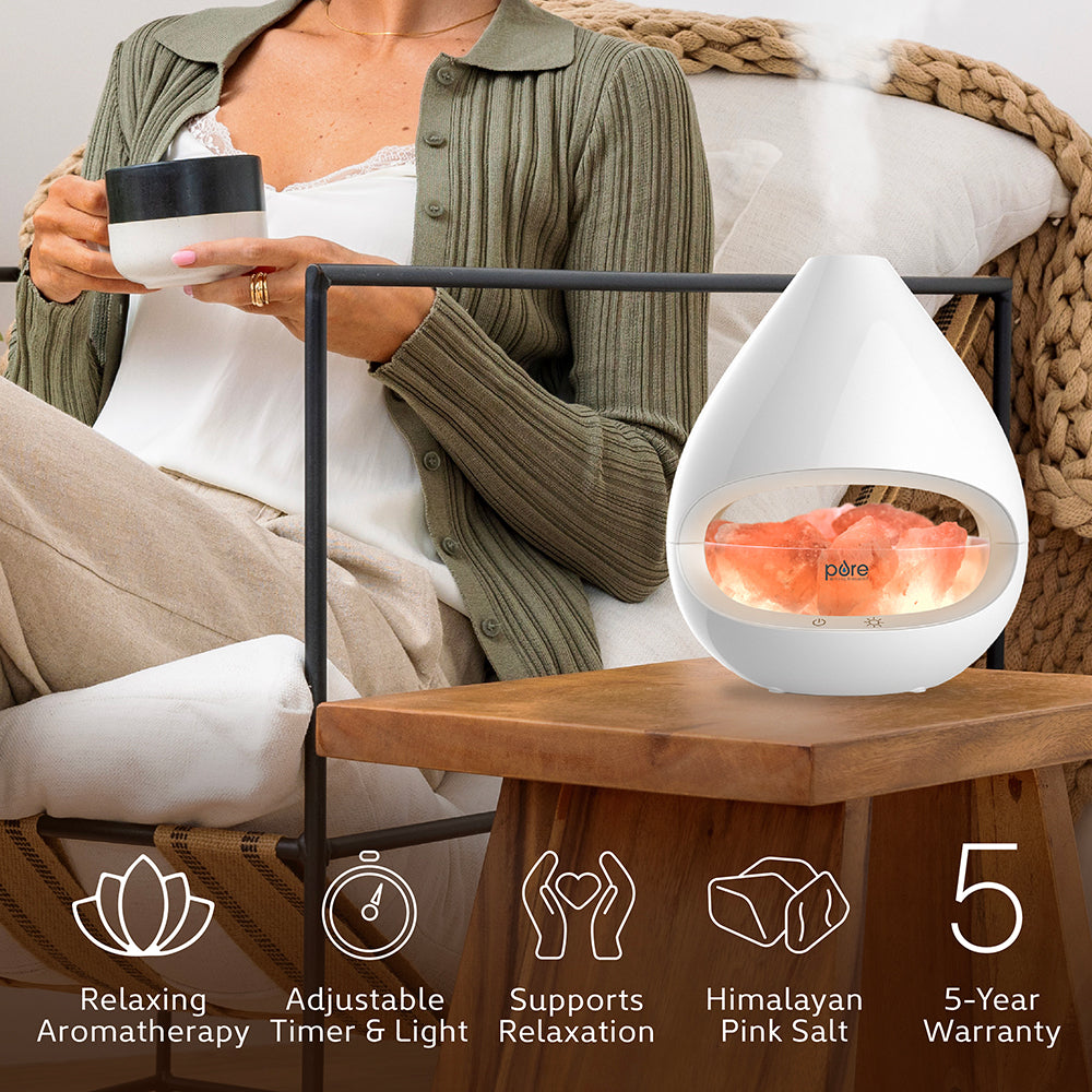 PureGlow™ Crystal Himalayan Salt Rock Lamp & Essential Oil Diffuser - Image 3
